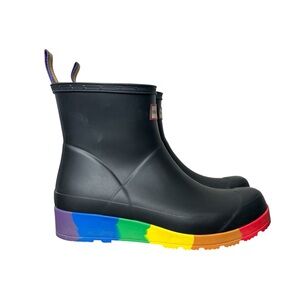Hunter Original Pride Play Limited Edition Mid Calf Flatform Rain Boots Size 7